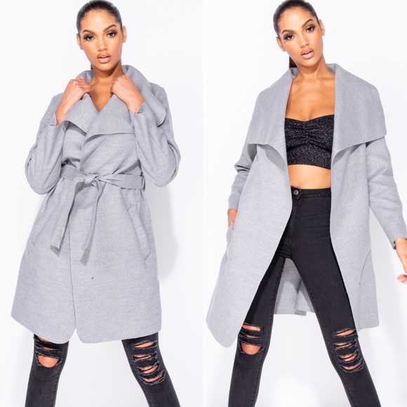 Paris&Pearle Jackets & Blazers - Monique Gray Belted Duster Jacket